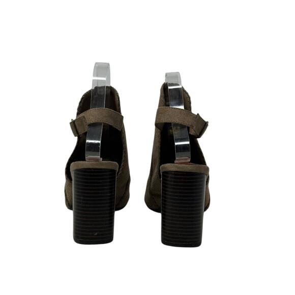 MIA Pat Brown Vegan Suede Open Toe and Heel Booties Sandals Size 10M - Picture 7 of 11